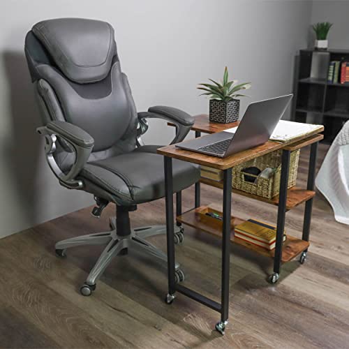 7Penn Side Couch Table Tray with Wheels - Office or Bedside 360 Degree Free Rotating Sofa Side Table Swivel Rolling Desk