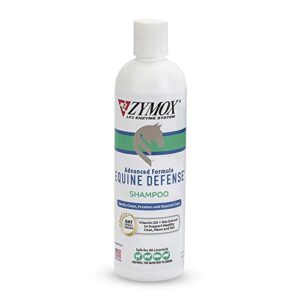 zymox equine defense advanced formula shampoo, 12oz. – horse coat care: cleans, refreshes, hydrates & nourishes skin, mane & tail