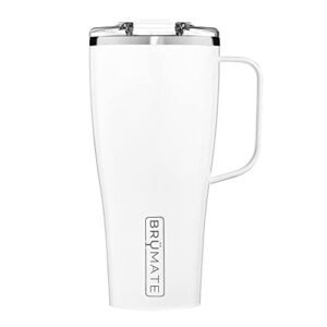 brümate toddy xl - 32oz 100% leak proof insulated coffee mug with handle & lid - stainless steel coffee travel mug - double walled coffee cup (ice white)