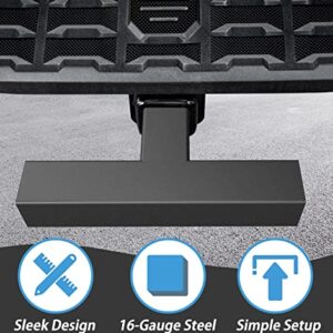 Tow Hitch Steps Bar Black for 2 Inches Receivers Trailer Hitch Step Heavy-Steel Towing Bumper Guards Automotive Bump Step Rust Free Powder Coating Finish 400lbs Maximum Load for Most Cars SUVs Trucks