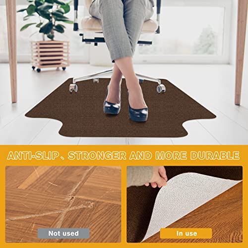 Hardwood/Tile Floor Chair Mat,Rolling Chair Mat,Protects Floors,Suitable for Home,Work,Game,Non-Slip Not Stuck Wheel,Easy to Clean,with Lip,Coffee(48"x36")