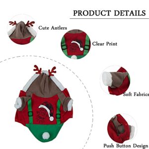 azuriaa Dog Cat Christmas Costumes Pet Cute Elk Cosplay Clothes Soft Winter Warm Hoodie Coat for Dogs & Cats