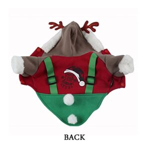 azuriaa Dog Cat Christmas Costumes Pet Cute Elk Cosplay Clothes Soft Winter Warm Hoodie Coat for Dogs & Cats