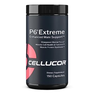 Cellucor P6 Extreme - Enhanced Support for Men | Supports Muscle Growth & Strength | Natural Support Supplement with TESTFACTOR, Ginseng, elevATP, DIM, SenActiv & Fenugreek - 150 Caps