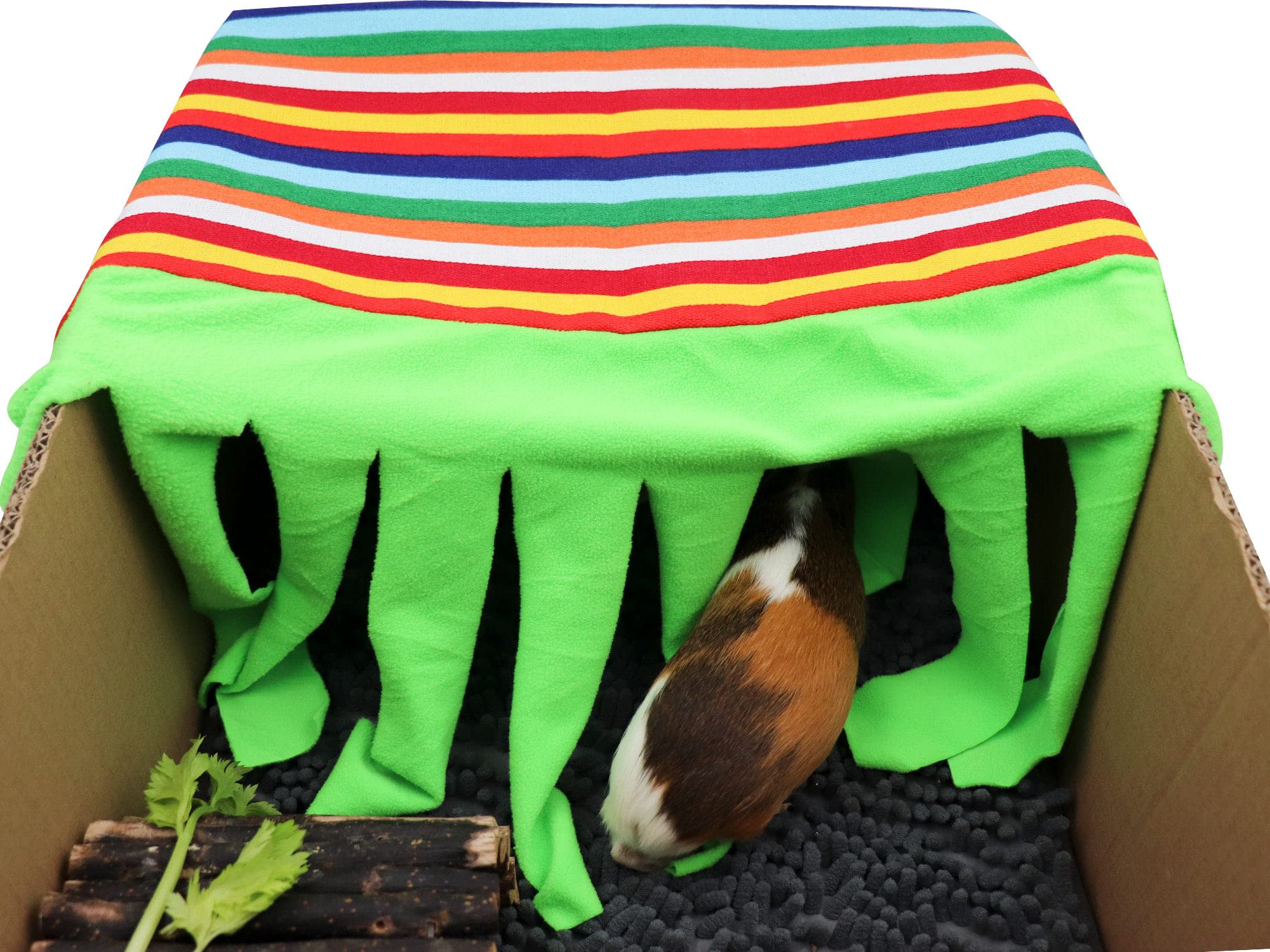 Guinea Pig Hideout, Guinea Pig Corner Fleece Forest Habitat, Guinea Pig Blankets Curtain Hammock, Small Animals Cage Accessories for Ferret Hammock Hedgehog Bunny Rabbit Hamster Rat Chinchillas