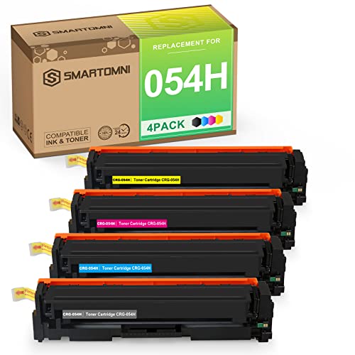 S SMARTOMNI Compatible Toner Cartridges Replacement for Canon 054 054H CRG-054H High Yield use for Canon Color imageCLASS LBP620 LBP622Cdw LBP623Cw MF640C MF641Cw MF642Cdw MF644cdw MF645Cx 4 Packs