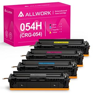allwork compatible 054h toner cartridges replacement for canon 054h crg-054h 054 for use with color imageclass lbp620 lbp621cw lbp622cdw mf640c mf641cw mf642cdw mf643cdw mf644cdw printers 4-pack