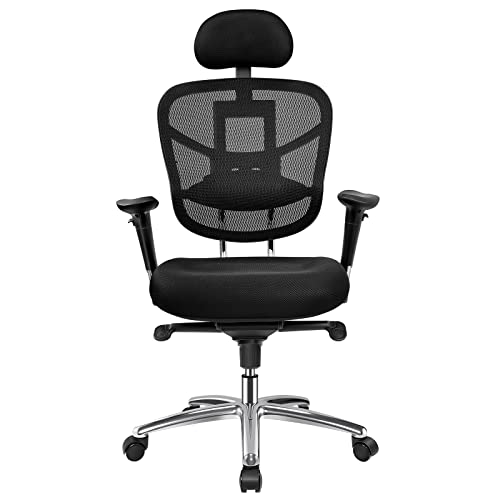 WAFTING Office Chair, Large and Tall Desk Chair, Adjustable Backrest Computer Chair with Thick Seat Cushion, 3D Adjustable Headrest, Lumbar Support and Armrest，Home Office Ergonomic Chair Black