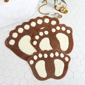 Vodiver Cute Bathroom Rugs Mat, Bath Mats for Bathroom Non Slip, Ultra Soft Washable and Super Absorbent Bath Rugs for Tub, Shower (Brown, Samll)