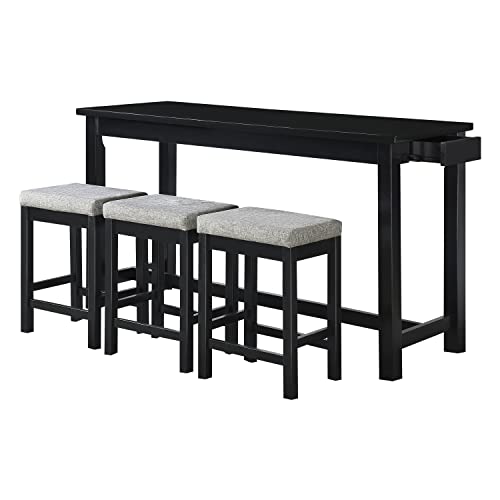 Lexicon Woodland 4-Piece Counter Height Dining Set, Black