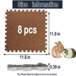 Hamiledyi 8 Pcs Guinea Pig Mats Small Animals Fleece Bedding Rabbit Warm Bed Bunny Cage Free Cutting Training Pads for Chinchilla Hamster Rat Ferret or Other Small and Medium Sized Pets