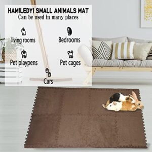 Hamiledyi 8 Pcs Guinea Pig Mats Small Animals Fleece Bedding Rabbit Warm Bed Bunny Cage Free Cutting Training Pads for Chinchilla Hamster Rat Ferret or Other Small and Medium Sized Pets