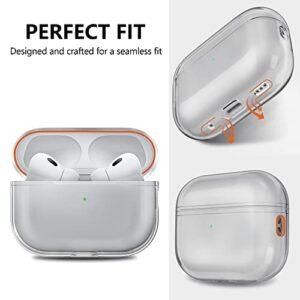 AirPods Pro 2 Case Clear 2022 Soft TPU Protective Cover with Lanyard [Front LED Visible] Compatible with AirPods Pro 2nd Generation (Black)