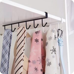 SMLJLQ 6 Hook Storage Rack Wardrobe Shelf Cup Holder Bathroom Kitchen Hanger Towel Rack (Color : White, Size : 7 * 25cm)