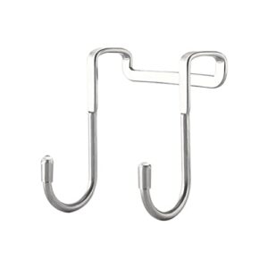 smljlq s-shaped 304 stainless steel cabinet door multi-purpose hook towel hanger hat holders clothing storage racks (color : silver, size : 7.3cm)