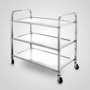 N/A 3 Shelf Kitchen Trolley Commercial Food Pantry with Wheels Kitchen Storage Rack (Color : A, Size : 95cm*95cm)