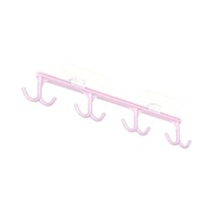 smljlq kitchen storage rack wardrobe cabinet hook storage rack cup holder hook towel rack (color : pink)