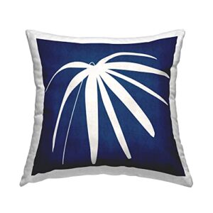 stupell industries bold abstract leaf frond shape design by susan jill throw pillow, 18 x 18, blue