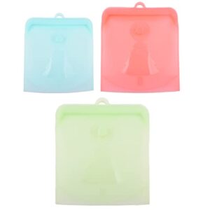 zerodeko sandwich containers 3pcs silicone food storage bags clear reusable freezer bags sealed food preservation container food grade for meat fruit vegetable assorted color sandwich container