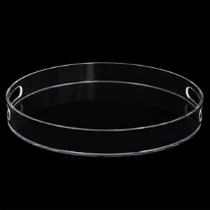 Acrylic Tray, Clear Serving Tray with Handles Decorative Tray Organizer for Coffee Table Bathroom Kitchen Office, 15.75 x 15.75 x 1.97inch