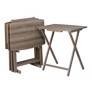 rustic grey，5pc xl oversized tray table set