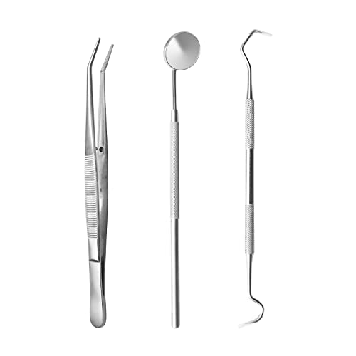 Sihuuu Dental Tools Personal Teeth Cleaning Tools with Stainless Steel Dental Scraper Pick Mouth Mirror Set Tooth Tartar Plaque Scraper Remover