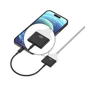 Lightning to 30 Pin Adapter for iPhone, [Apple MFi Certified] 8-Pin to 30-Pin Female Charging and Data Transfer Converter Compatible with iPhone 14 13 12 11 Xs X 8 7 6 iPad iPod-No Audio (Black)