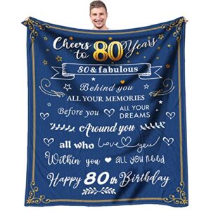 80th birthday gifts for men blanket, 80 year old birthday gifts for dad or grandpa, 1943 birthday gifts for men, best 80th birthday gifts ideas for man cozy & soft flannel throw blanket 60 x 50 inch