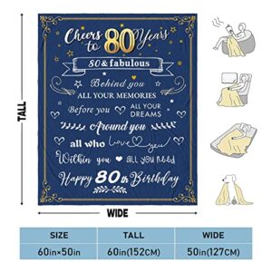 80th Birthday Gifts for Men Blanket, 80 Year Old Birthday Gifts for Dad or Grandpa, 1943 Birthday Gifts for Men, Best 80th Birthday Gifts Ideas for Man Cozy & Soft Flannel Throw Blanket 60 x 50 inch