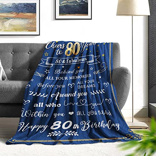 80th Birthday Gifts for Men Blanket, 80 Year Old Birthday Gifts for Dad or Grandpa, 1943 Birthday Gifts for Men, Best 80th Birthday Gifts Ideas for Man Cozy & Soft Flannel Throw Blanket 60 x 50 inch