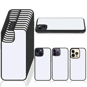 15 pieces sublimation blanks phone case bulk cover protective anti-scratch soft shockproof slim covers compatible with apple iphone, 3 models (black, compatible with iphone 14, 14 pro, 14 pro max)
