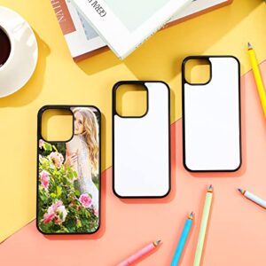 15 Pieces Sublimation Blanks Phone Case Bulk Cover Protective Anti-Scratch Soft Shockproof Slim Covers Compatible with Apple iPhone, 3 Models (Black, Compatible with iPhone 14, 14 Pro, 14 Pro Max)