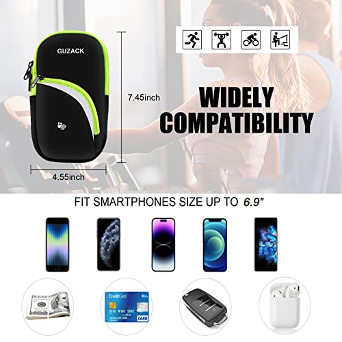 Armband Cell Phone Holder for Running Workout Exercise Sports Phone Arm Bands Pouch Bag, Running Armband for iPhone 14 13 12 11 Pro Max XS XR X Plus Samsung Galaxy Up to 6.9"