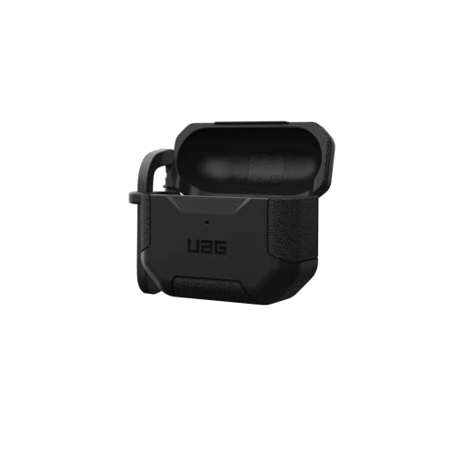 UAG Designed for AirPods Case (3rd Generation 2021) Scout Black - Premium Rugged Hard Shell Full Protective Case Cover with Detachable Keychain Carabiner by URBAN ARMOR GEAR