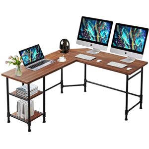 teakmama l shaped computer desk, computer corner desk, gaming desk, sturdy office desk, modern simple study desk, writing computer desk, home office desks, rustic computer table, easy to assemble