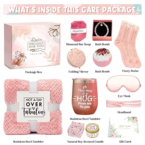 Care Package for Women, Get Well Soon Gifts for Women, Birthday Gifts for Women, Gift Basket for Women , Self Care Gifts Cheer Up Gifts for Women, Thinking of You Gifts for Women w/ Tumbler Blanket
