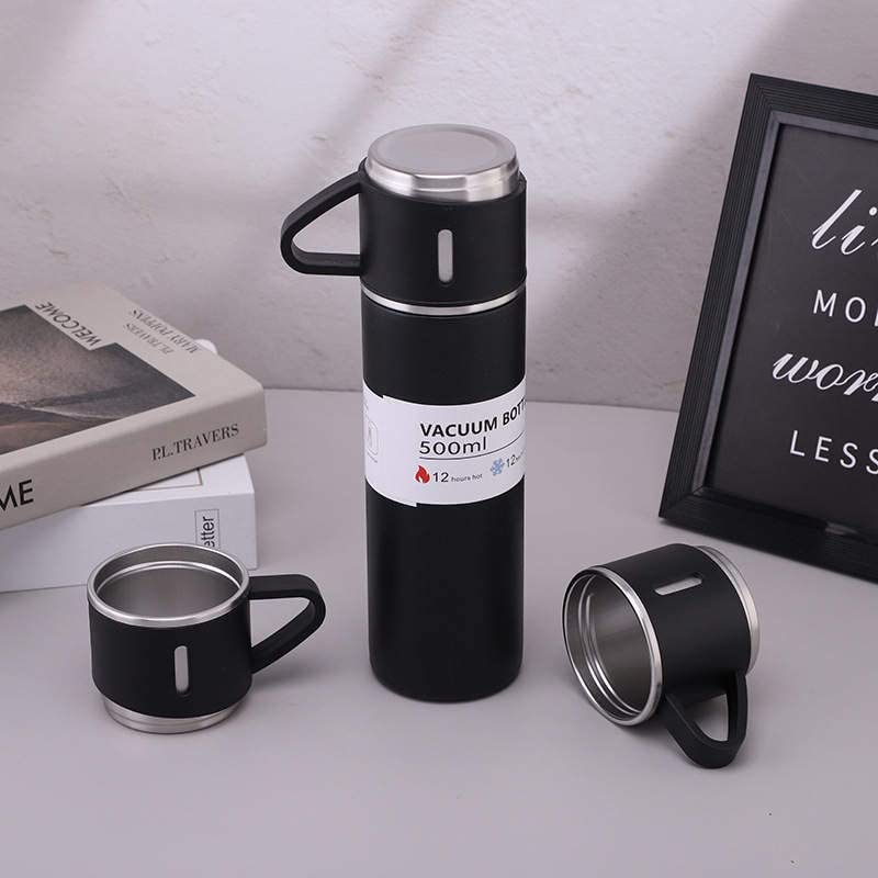 MUGZee 500 ml/16.9oz Vacuum Insulated coffee thermos,Stainless Steel Hot Water Thermos, Suitable for Coffee, Tea, and Milk Drinking, Best coffee Thermos mug for Hot and Cold Drinks (Black)