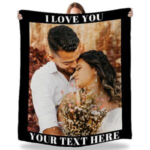 artsadd custom blankets with photos text personalized pictures collage blankets customized flannel throw blanket gifts for mom dad best sister family wife 1 collage 50"x60"