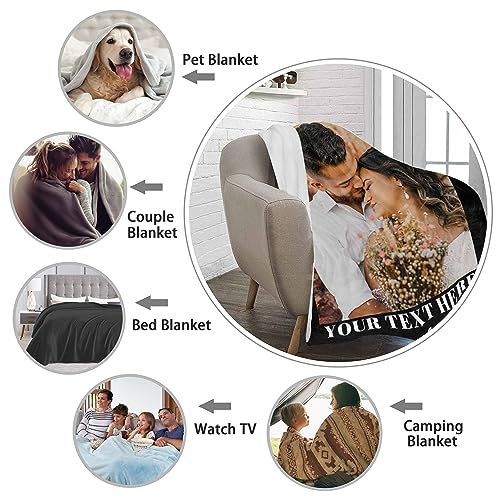 Artsadd Custom Blankets with Photos Text Personalized Pictures Collage Blankets Customized Flannel Throw Blanket Gifts for Mom Dad Best Sister Family Wife 1 Collage 50"x60"