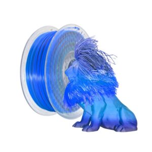 wisdream 3d printer pla ice blue/sea blue gradient color filament 1.75mm, dimensional accuracy +/- 0.03mm,1kg(2.2 lbs), fit most fdm 3d printer (pla ice blue/sea blue gradient color)