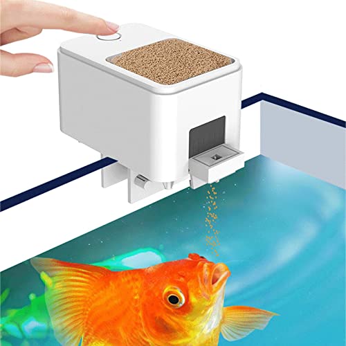 IGERESS WiFi Automatic Fish Feeder for Aquarium, Auto Fish Food Dispenser for Fish Tank with App Control Timer USB Powered Drawer Delivery Does Not Spoil Fish Food, Moisture Proof, Won't Clog, 430ML