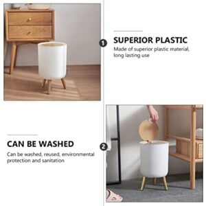 Angoily Trash Can Garbage Can with Press Top Lid Nordic Modern Waste Basket Plastic Trash Bin for Kitchen Bathroom Bedroom Living Room Office Outdoor