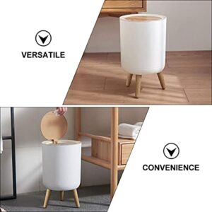 Angoily Trash Can Garbage Can with Press Top Lid Nordic Modern Waste Basket Plastic Trash Bin for Kitchen Bathroom Bedroom Living Room Office Outdoor