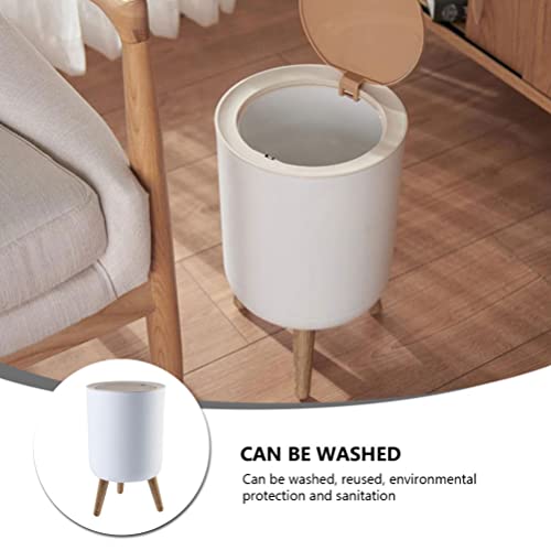 Angoily Trash Can Garbage Can with Press Top Lid Nordic Modern Waste Basket Plastic Trash Bin for Kitchen Bathroom Bedroom Living Room Office Outdoor