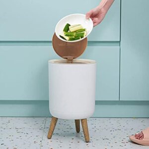 Angoily Trash Can Garbage Can with Press Top Lid Nordic Modern Waste Basket Plastic Trash Bin for Kitchen Bathroom Bedroom Living Room Office Outdoor