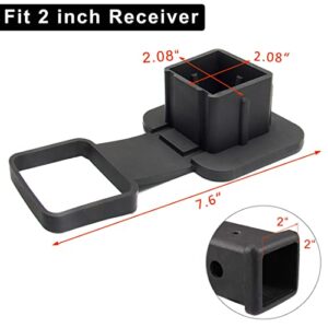 2PCS 2 Inch Trailer Hitch Cover, Receiver Tube Hitch Plug Insert Cap Compatible with Class 3 4 5 Hitches for Toyota Ford Jeep Chevrolet Nissan Dodge Ram Porsche Mercedes Benz Ranger ATV UTV