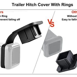 2PCS 2 Inch Trailer Hitch Cover, Receiver Tube Hitch Plug Insert Cap Compatible with Class 3 4 5 Hitches for Toyota Ford Jeep Chevrolet Nissan Dodge Ram Porsche Mercedes Benz Ranger ATV UTV