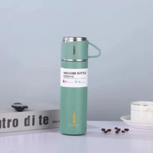 MUGZee Stainless Steel Thermo 500ml/16.9oz Vacuum Insulated coffee thermos with cups for Hot drink and Cold drink water and coffee flask.