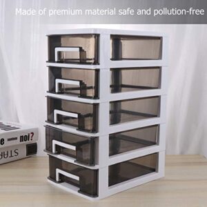 Didiseaon Storage Cabinet Makeup Organizer Drawers Five-Layer Storage Drawers Household Transparent Drawer Organizer Unit for Office Bedroom Plastic Storage Drawers Stackable Storage Bins