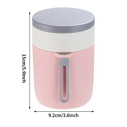 Insulated Lunch Container Hot Food Jar, 19.6 oz Stainless Steel Vacuum Bento Lunch Box for Kid Adult with Spoon, Leak Proof Hot Cold Food Flask for School Office Outdoor (Pink)